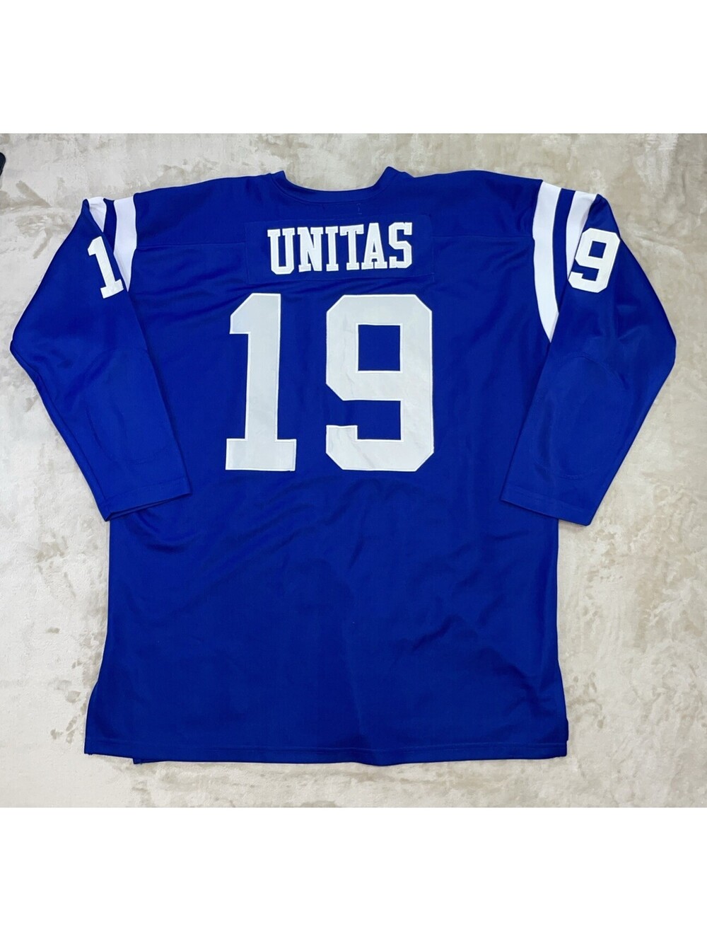 Mitchell & Ness Johnny Unitas NFL Baltimore Colts #19 Blue/White Jersey Sz 60